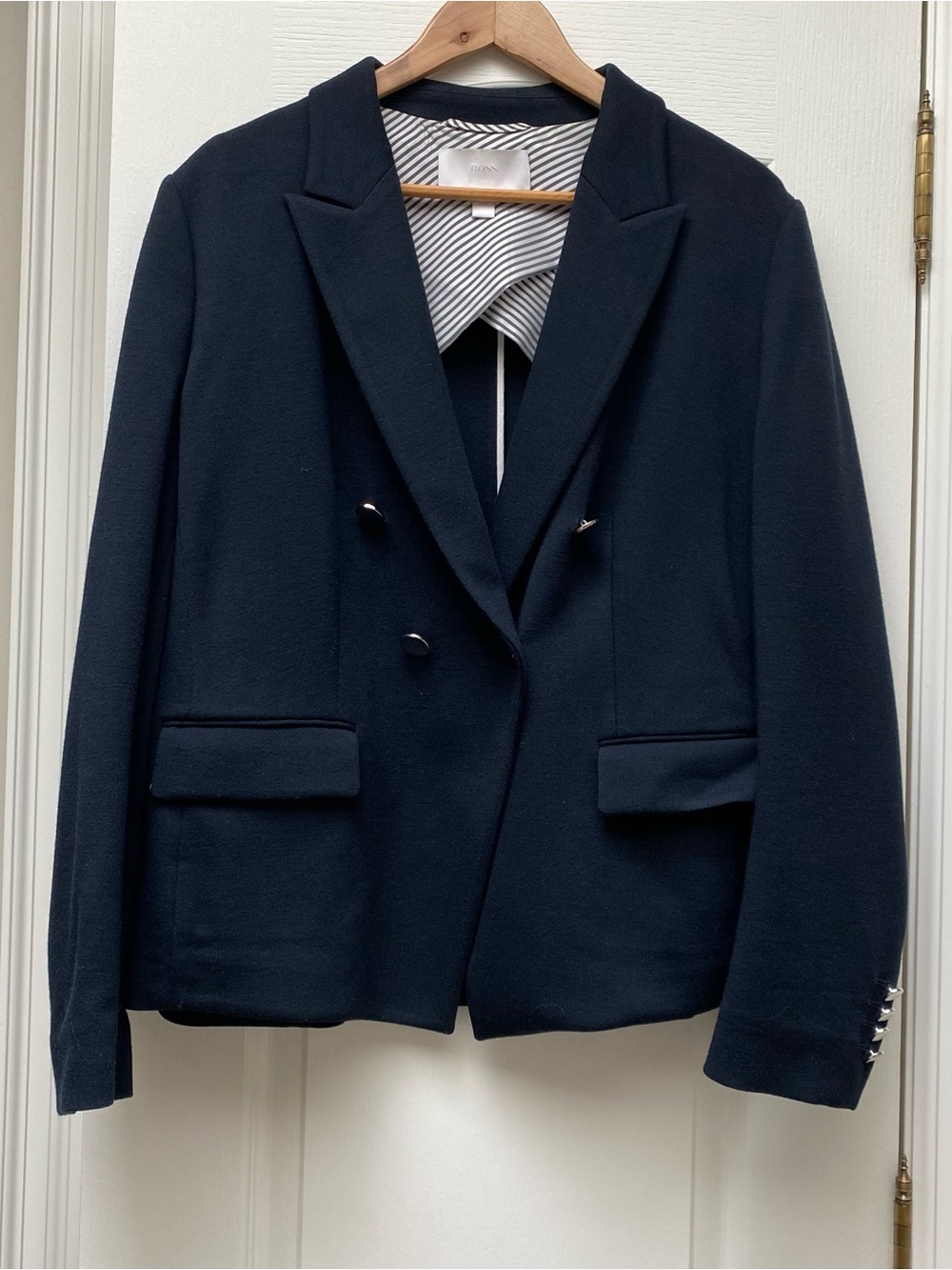 Boss Double-Breasted Blazer with Silver Accents